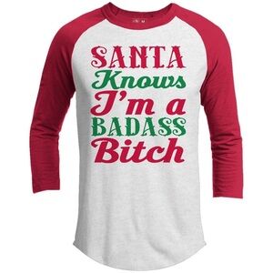 21 Threads Raglan Red Holiday Graphic Funny Statement Tee Festive Style M